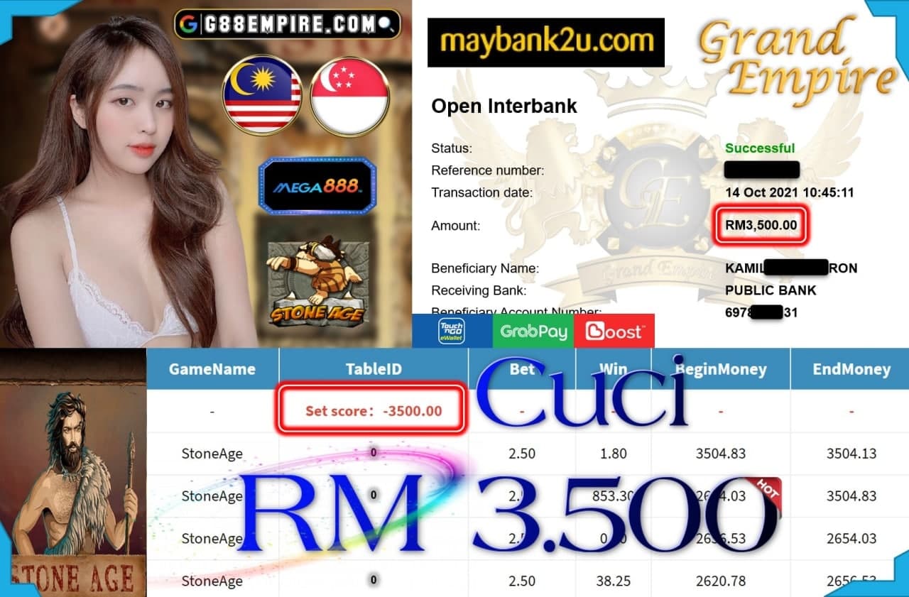 MEGA888 - STONEAGE CUCI RM3,500!!!