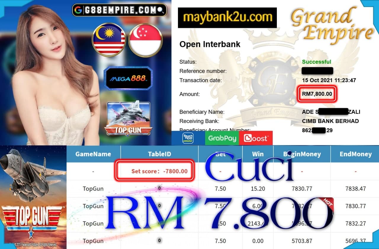 MEGA888 - TOPGUN CUCI RM7,800!!!