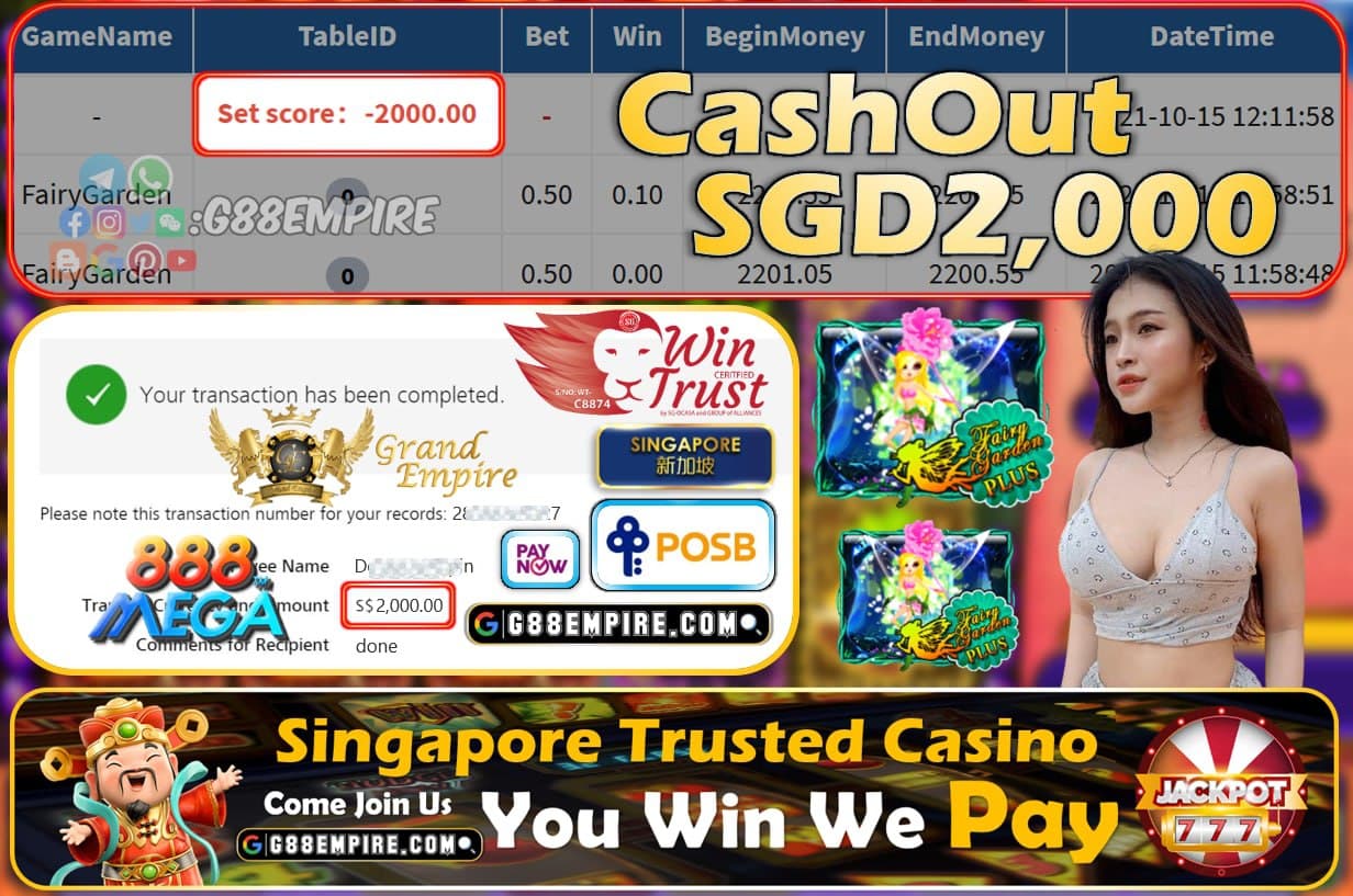 MEGA888 - FAIRYGARDEN CASHOUT SGD2000 !!!