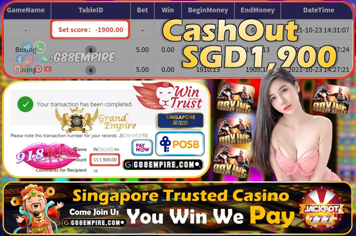 918KISS - BOXING CASHOUT SGD1900 !!!