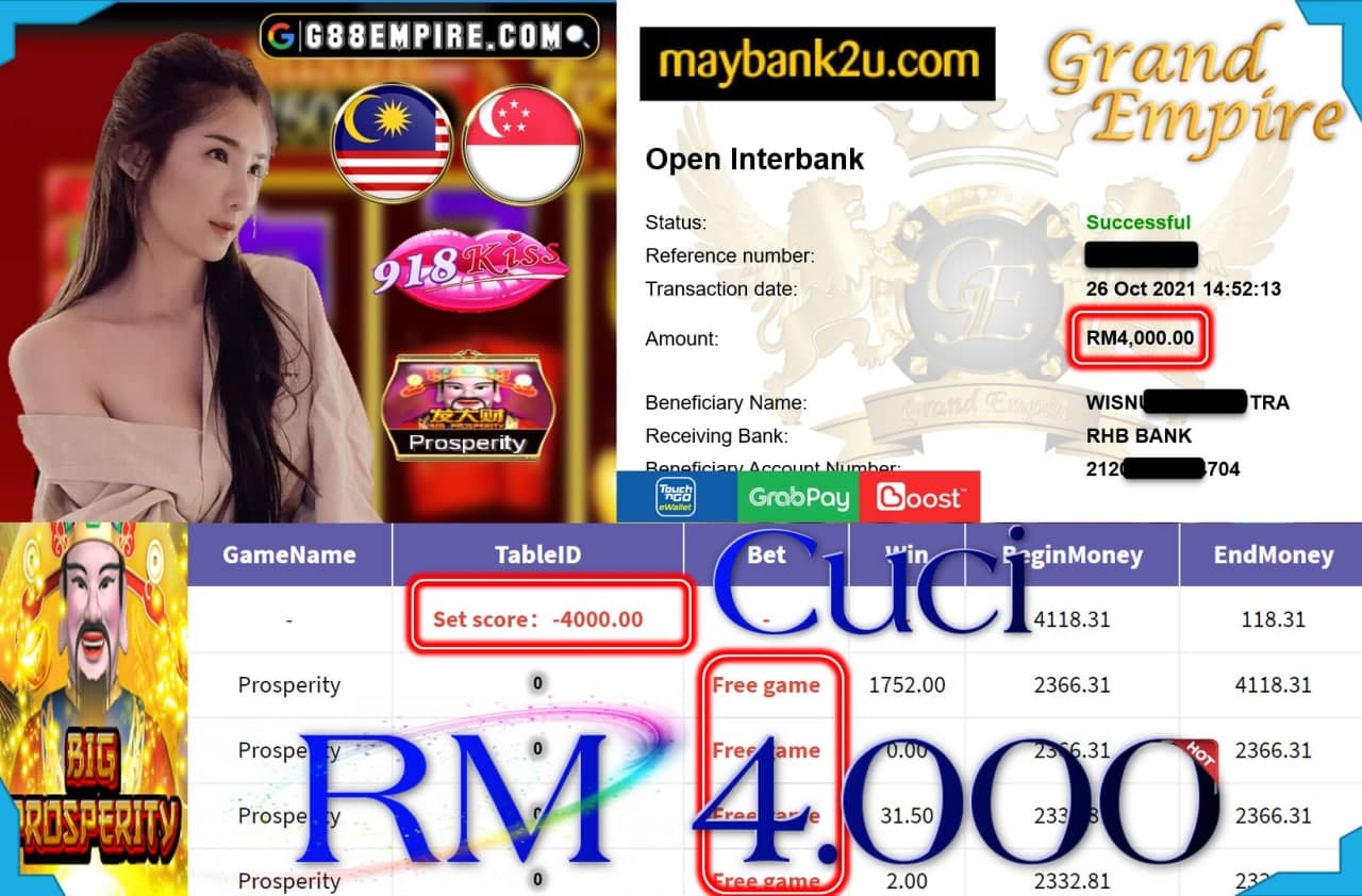 918KISS ORI - PROSPERITY CUCI RM4,000 !!!