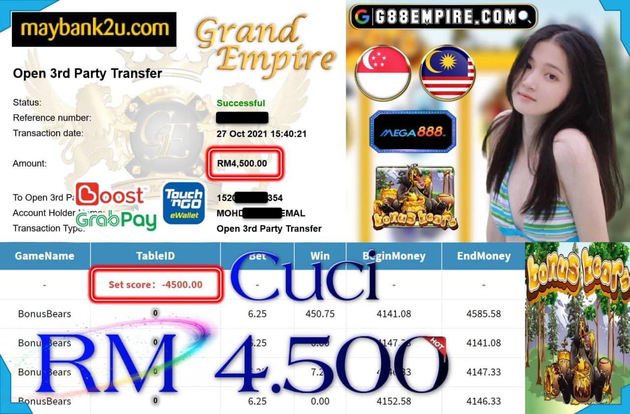 MEGA888 - BONUSBEARS  CUCI RM4,500 !!!