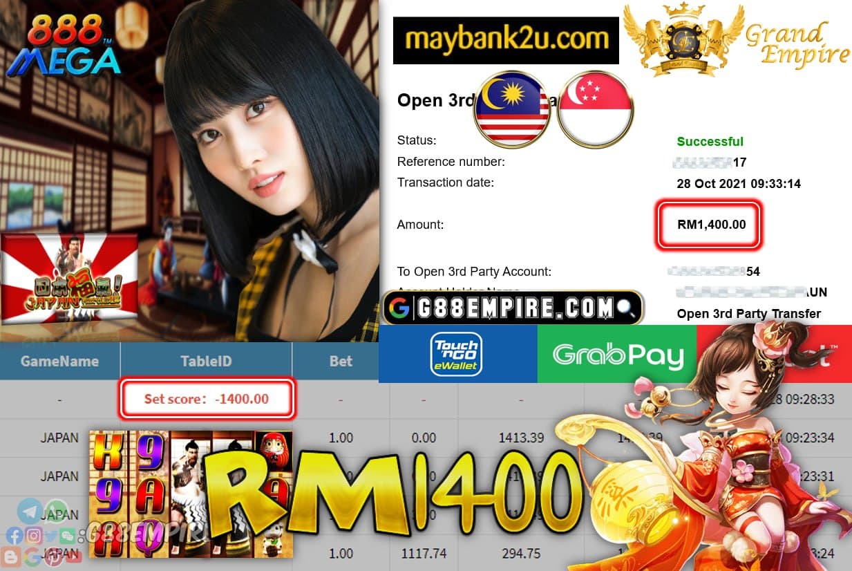 MEGA888  - JAPAN CUCI RM1,400 !!!