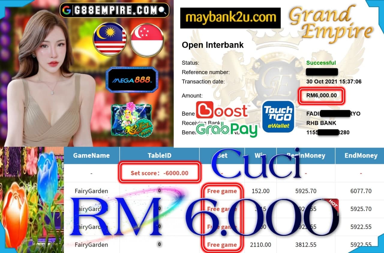 MEGA888 - FAIRYGARDEN CUCI RM6,000 !!!