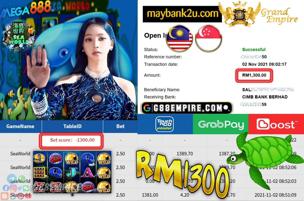 MEGA888 - SEAWORLD CUCI RM1,300 !!!