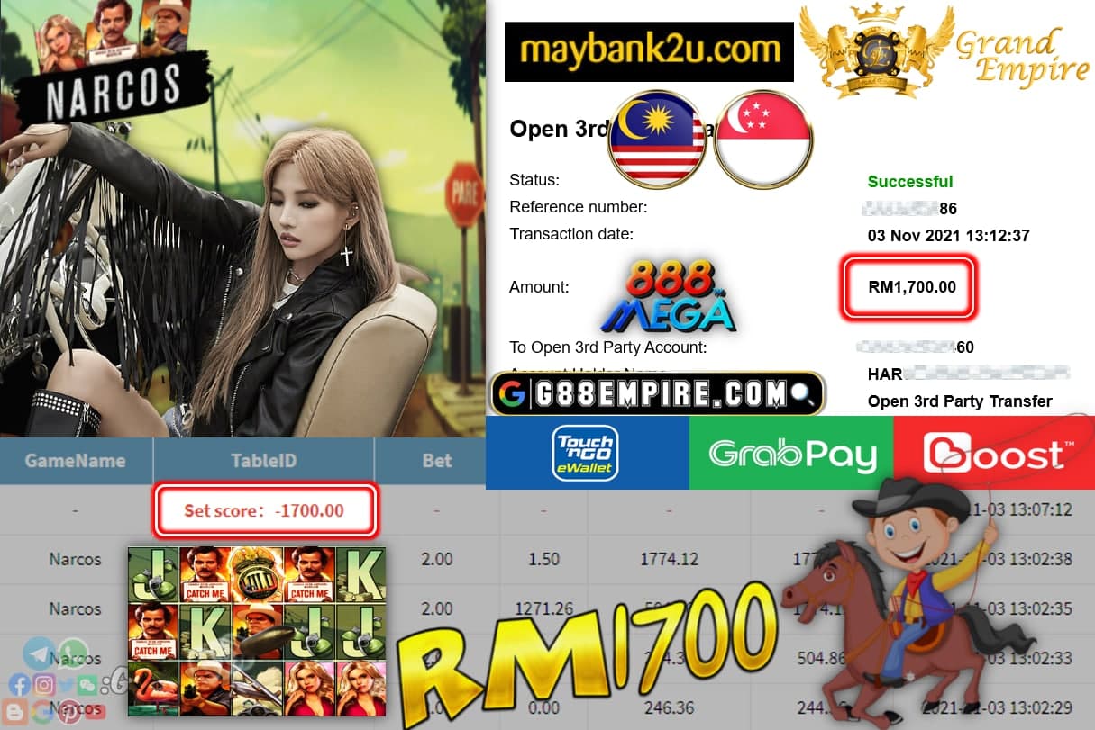 MEGA888  - NARCOS CUCI RM1,700 !!!