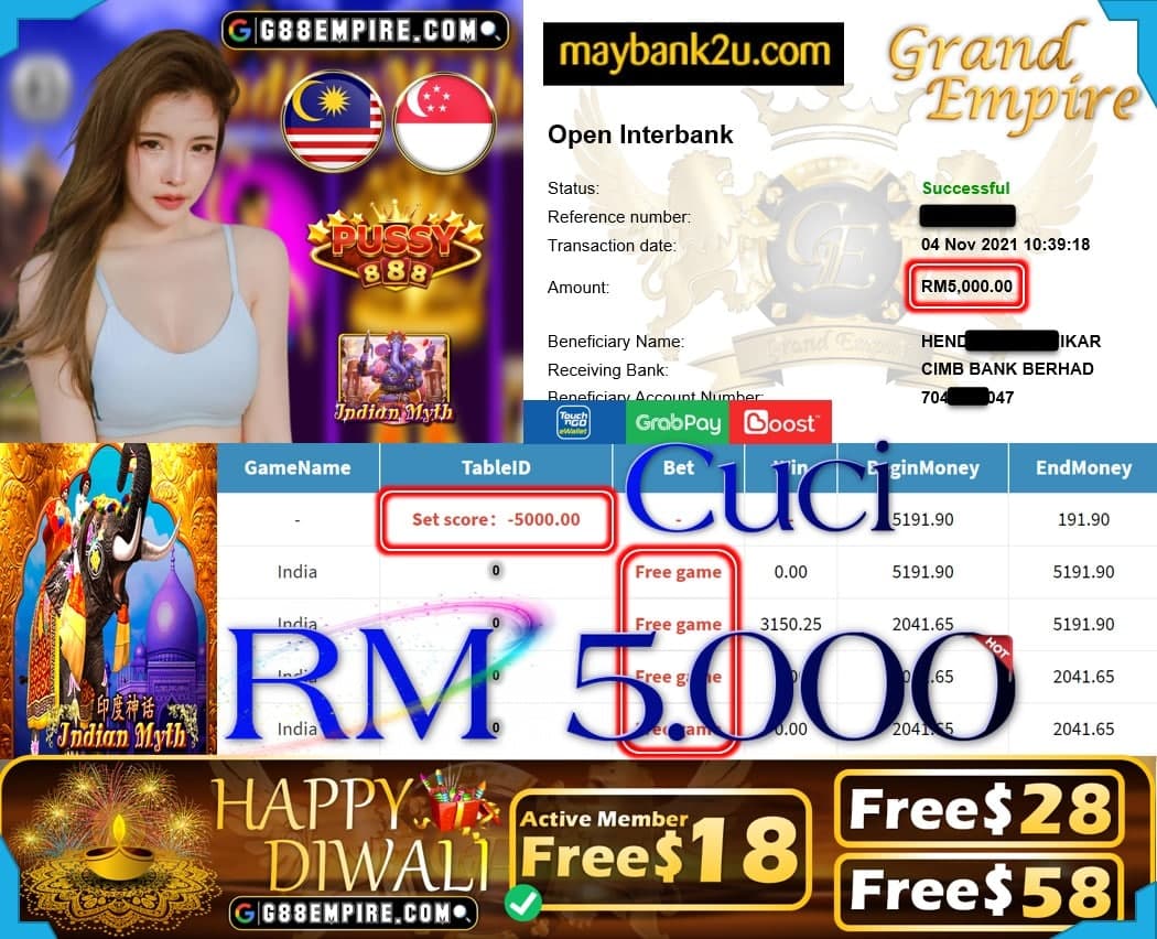 PUSSY888 - INDIA MYTH CUCI RM5,000 !!!