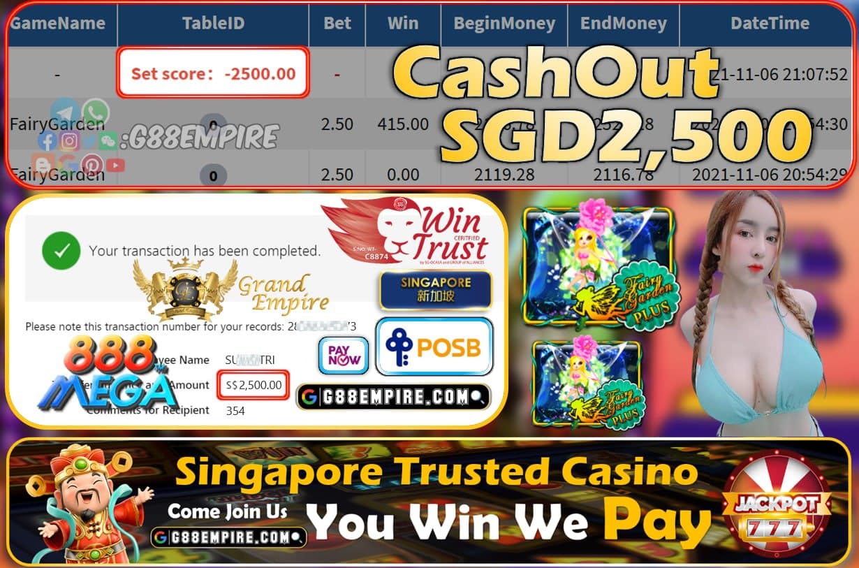 MEGA888 - FAIRYGARDEN CASHOUT SGD2500 !!!