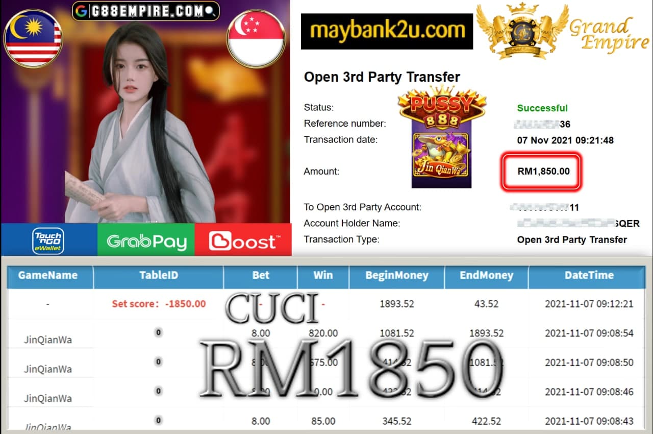 PUSSY888 - JINQIANWA CUCI RM1,850 !!!