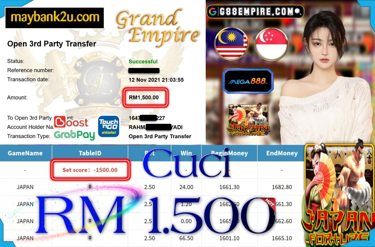 MEGA888 - JAPAN CUCI RM1,500 !!!