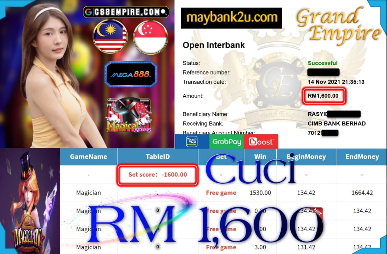 MEGA888 - MAGICIAN CUCI RM1,600