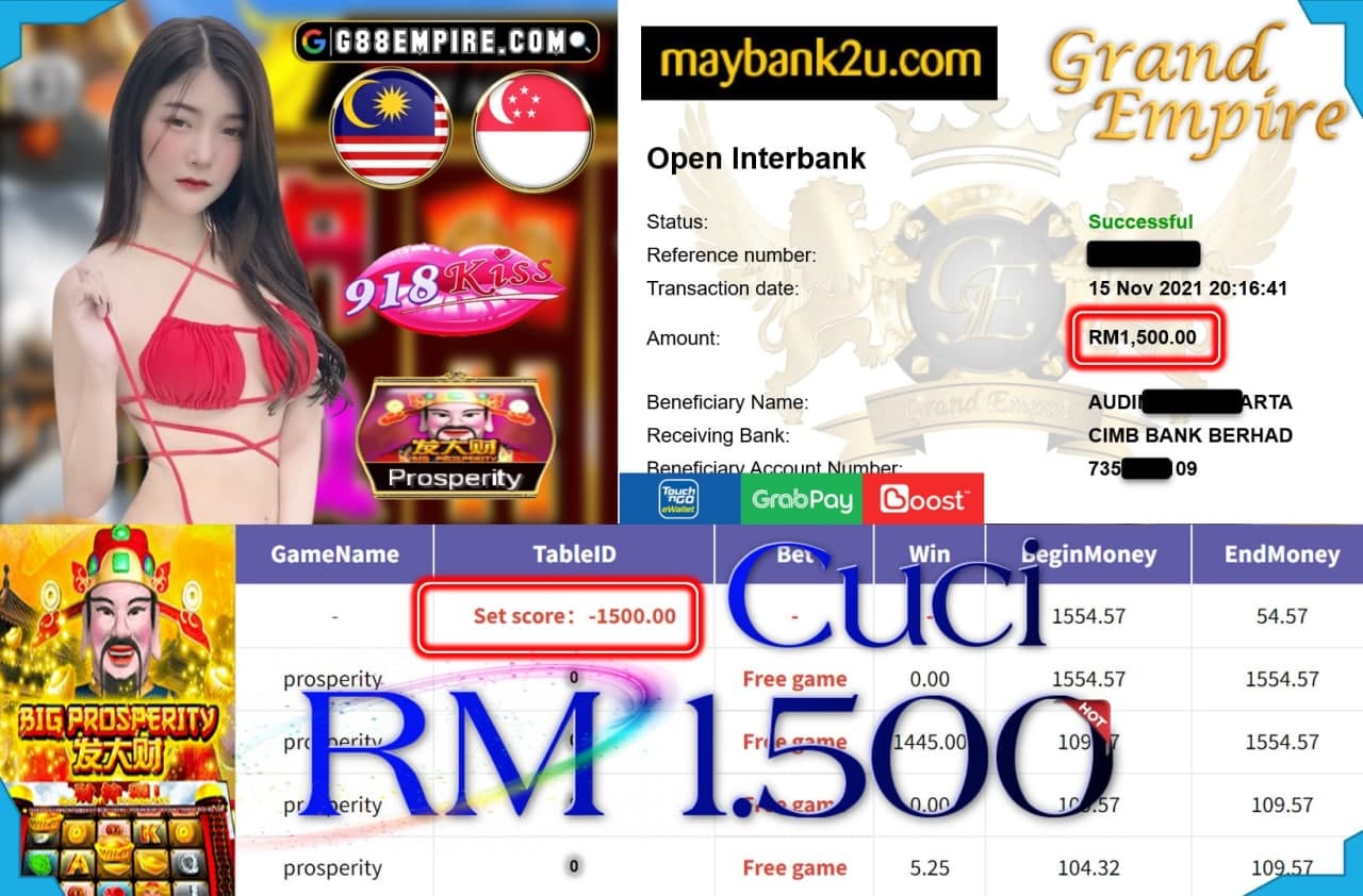 918KISS ORI  - PROSPERITY CUCI RM1,500 !!!