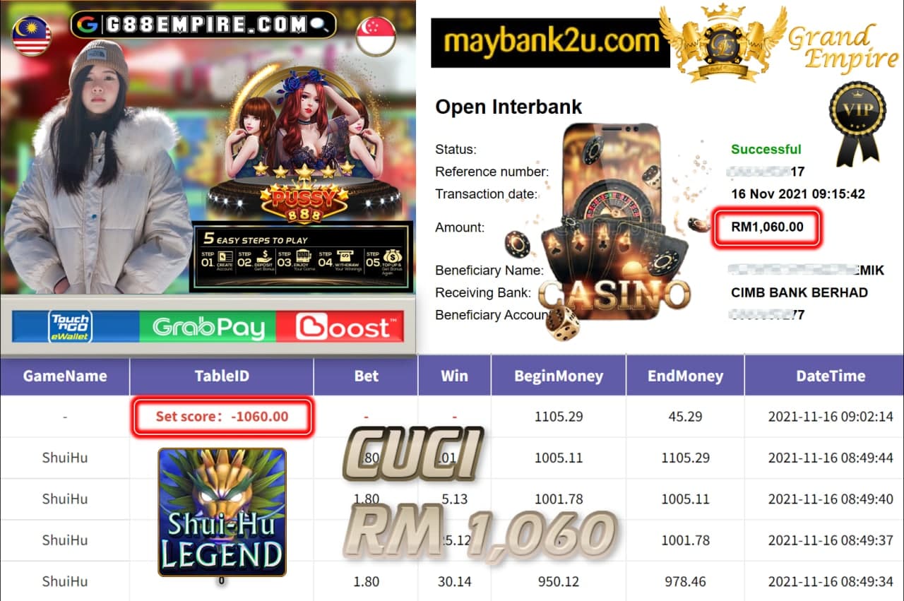 PUSSY888 - SHUIHU  CUCI RM1,060 !!!