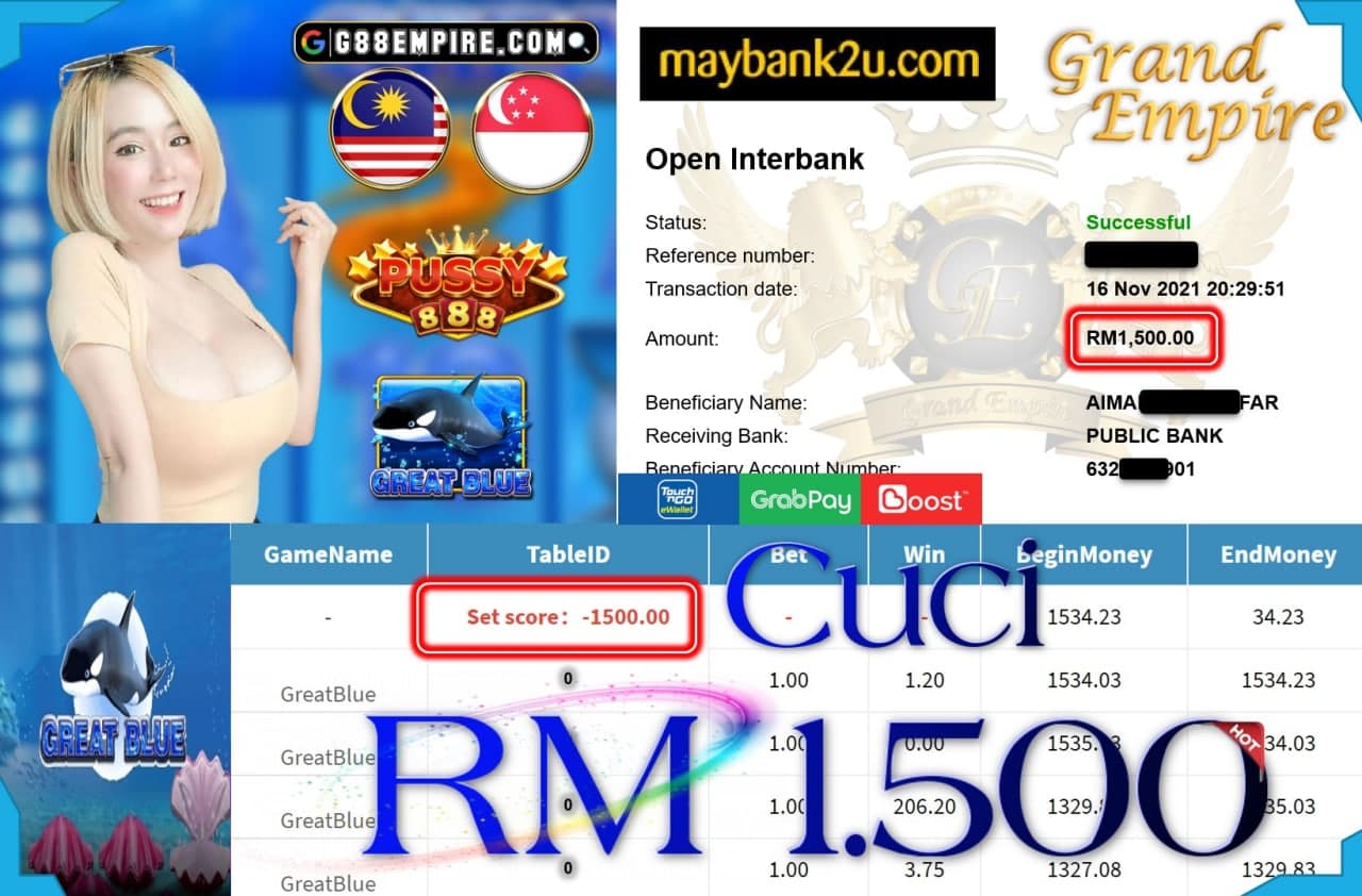 PUSSY888 - GREATBLUE CUCI RM1,500 !!!!