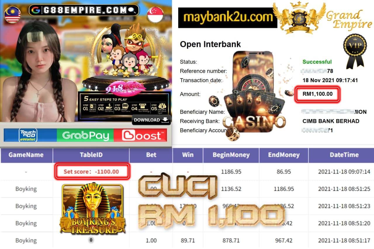 918KISS  -BOYKING CUCI RM1,100 !!!
