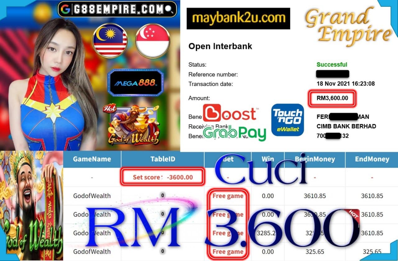 MEGA888 - GODOFWEALTH CUCI RM3,600 !!!