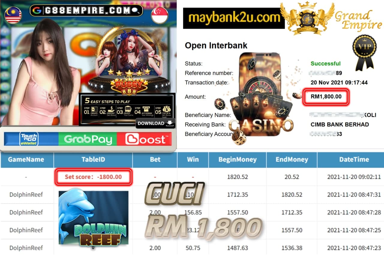 PUSSY888 - DOLPHINREEF CUCI RM1,800 !!!