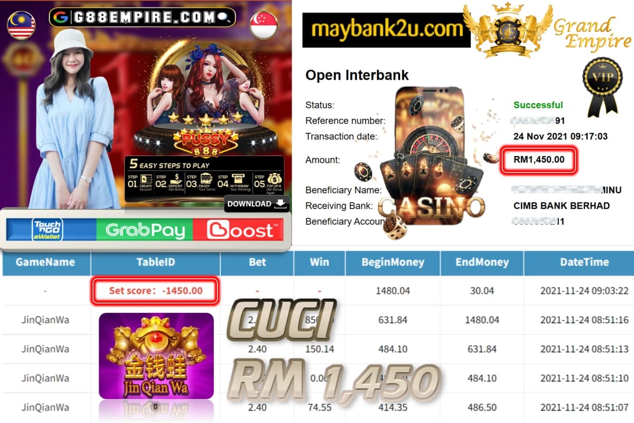 PUSSY888 - JINQIANWA CUCI RM1,450 !!!