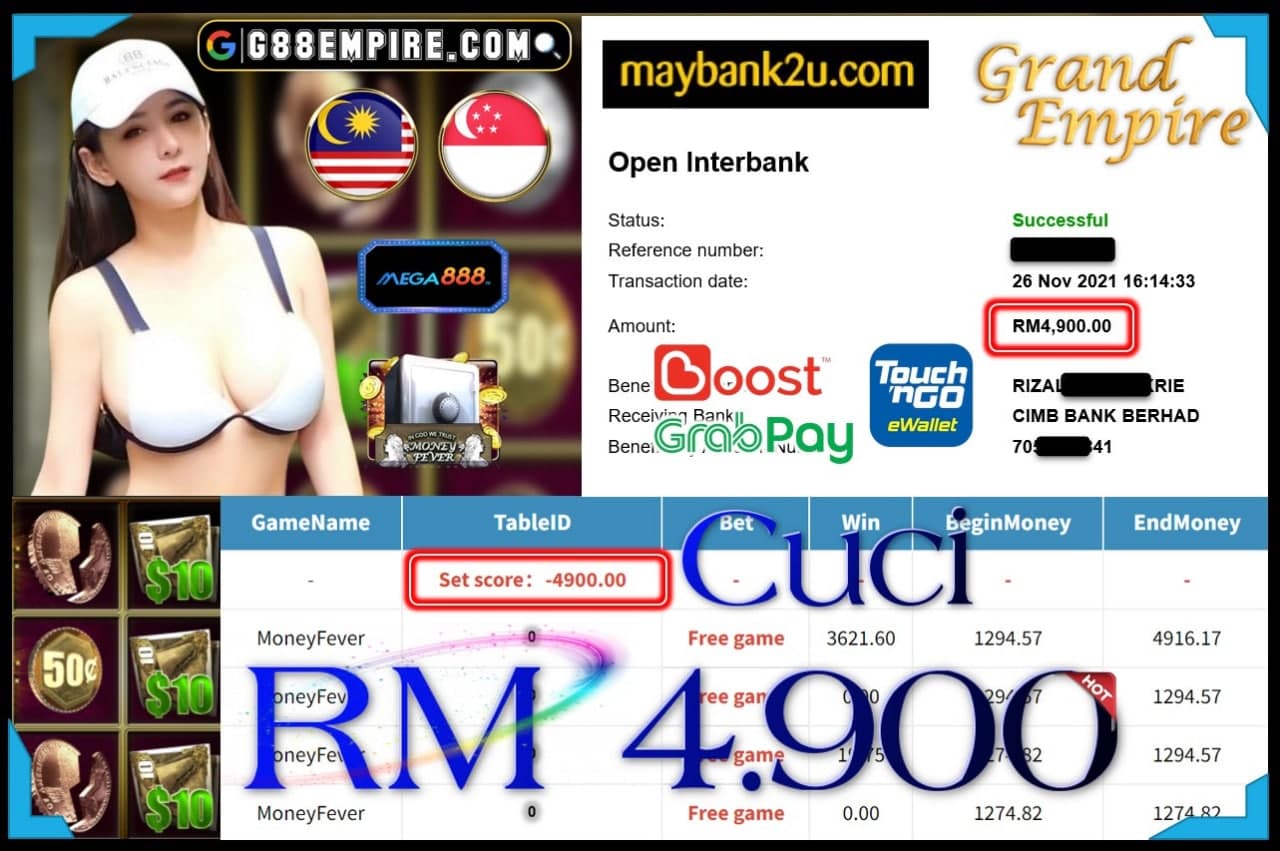 MEGA888 - MONEYFEVER CUCI RM4,900 !!!