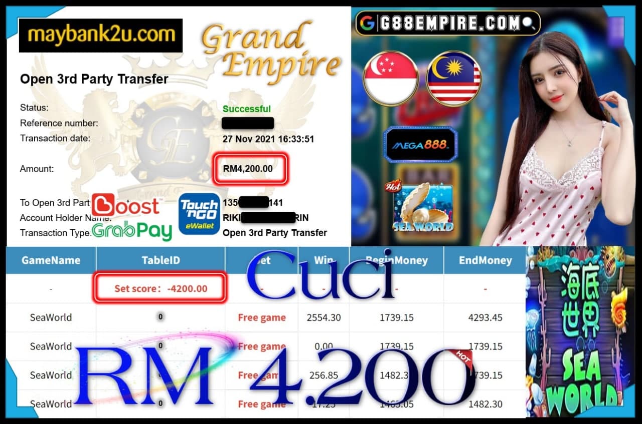 MEGA888 - SEAWORLD CUCI RM4,200 !!!