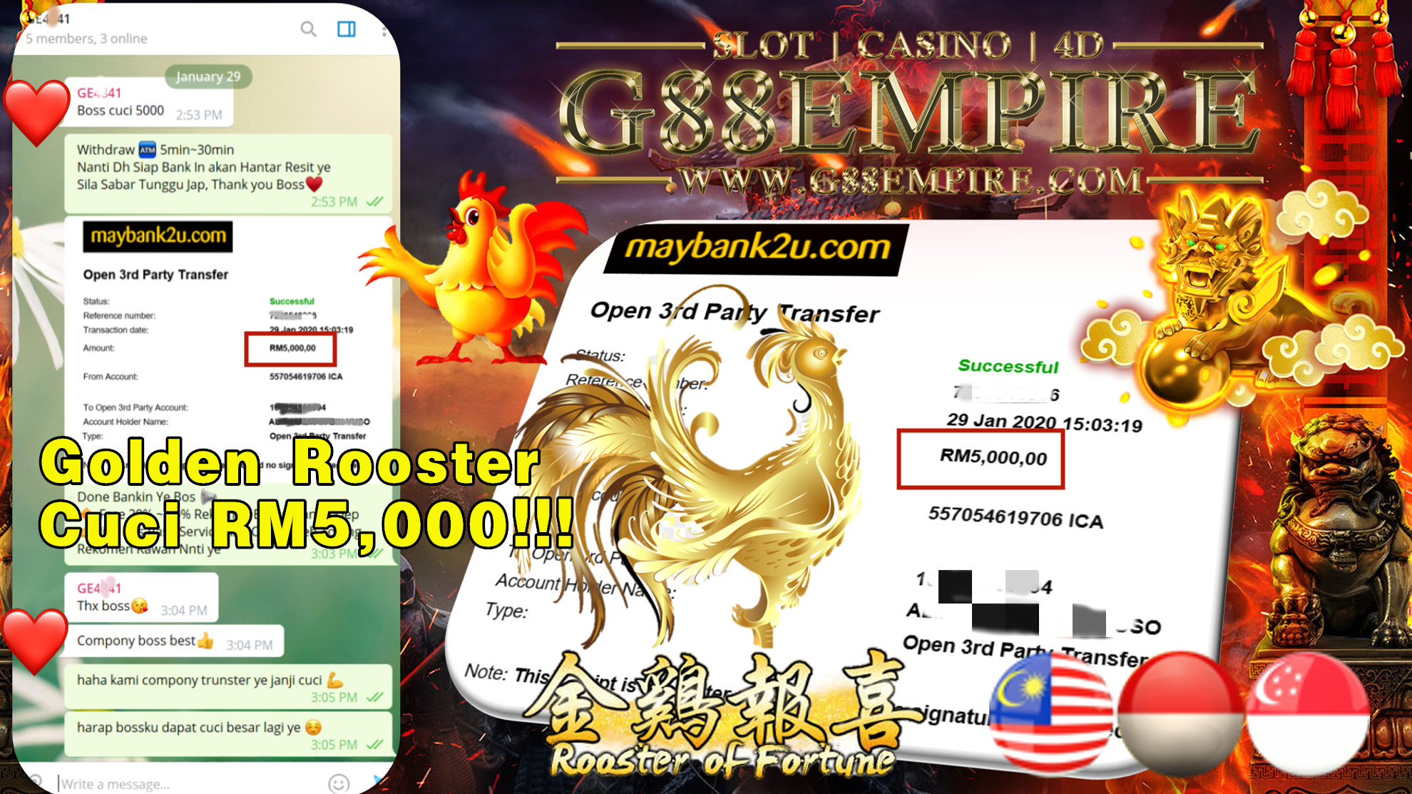 MEMBER MAIN GOLDEN ROOSTER CUCI RM5,000!!!