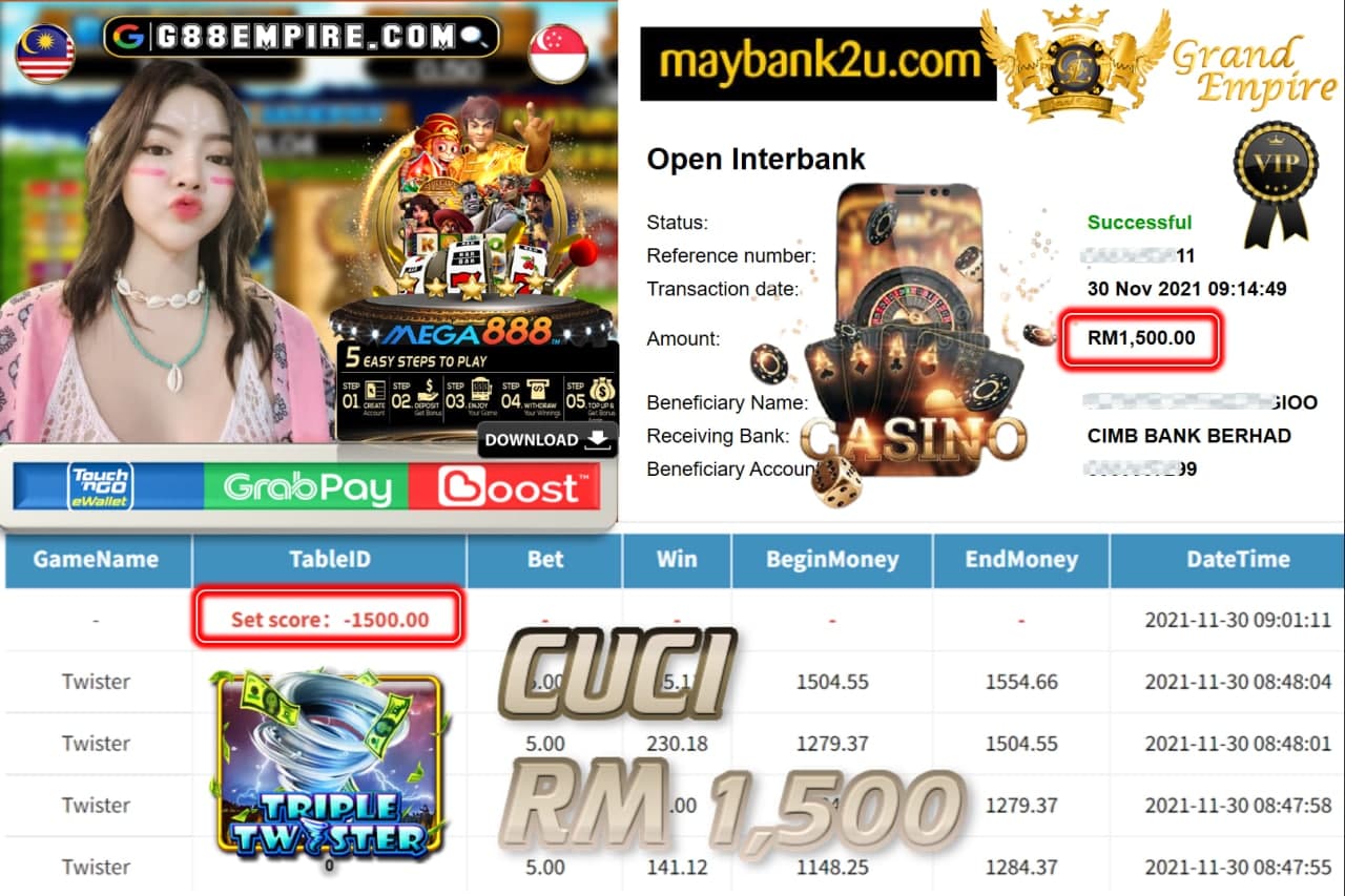 MEGA888 - TWISTER CUCI RM1,500 !!!