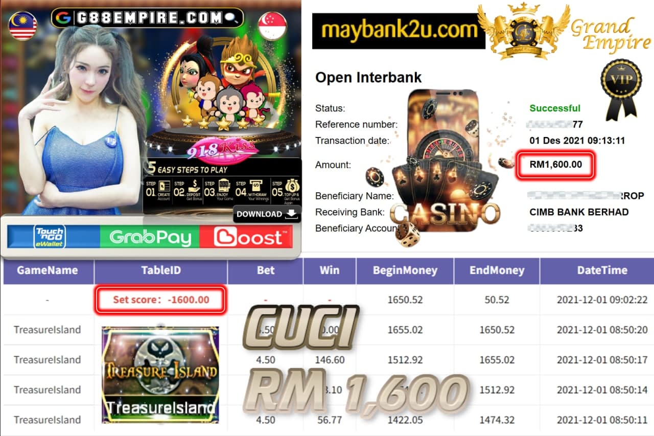 918KISS ORI - TREASUREISLAND CUCI RM1,600 !!!