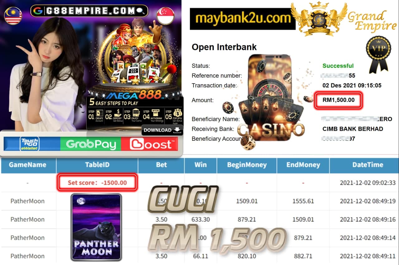 MEGA888 - PANTHERMOON CUCI RM1,500 !!!