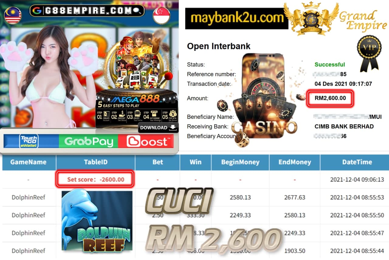 MEGA888 - DOLPHINREEF CUCI RM2,600 !!!