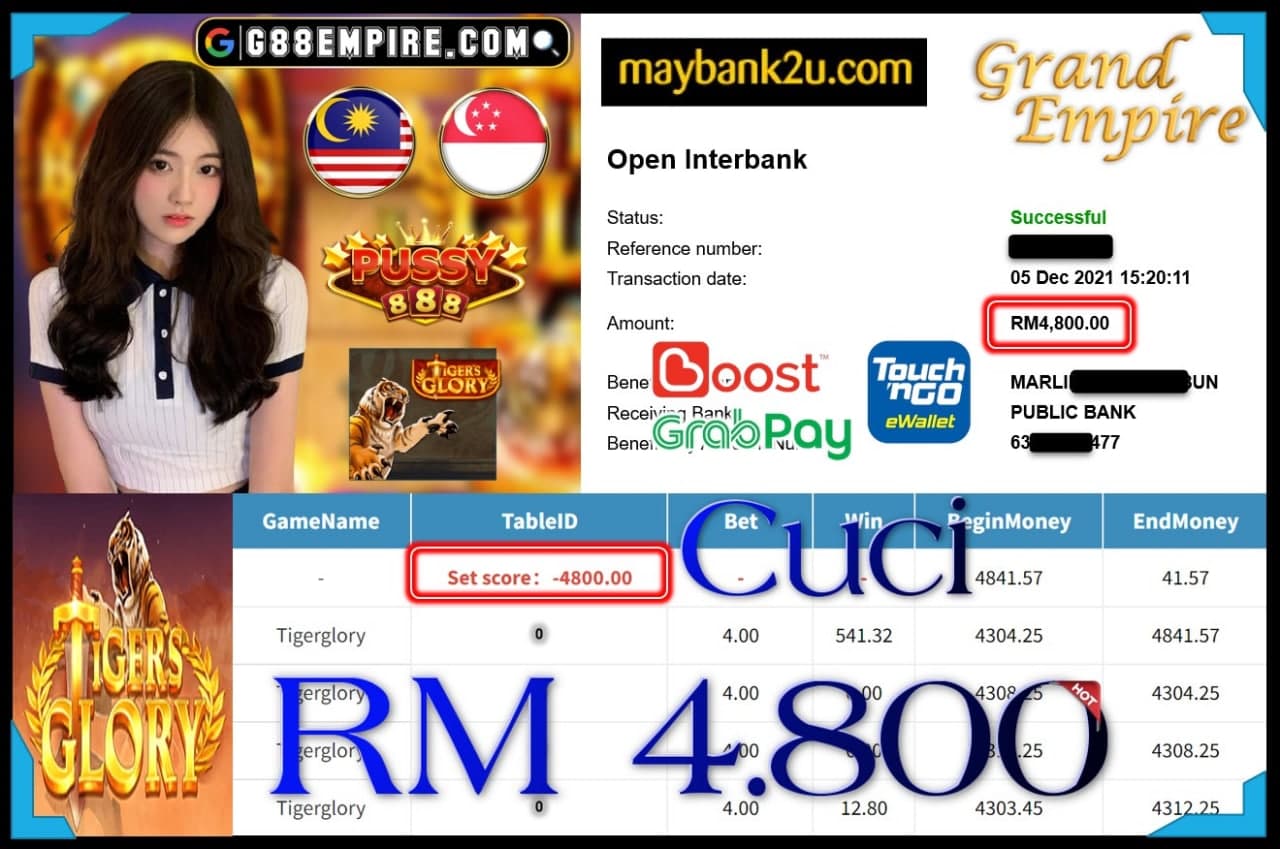 PUSSY888 - TIGERGLORY CUCI RM4,800 !!!