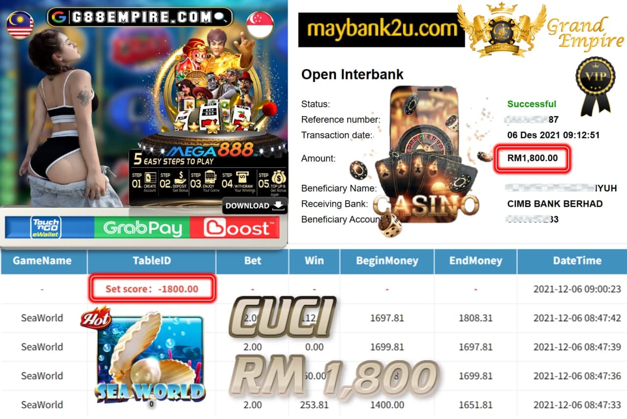 MEGA888 - SEAWORLD CUCI RM1,800 !!!