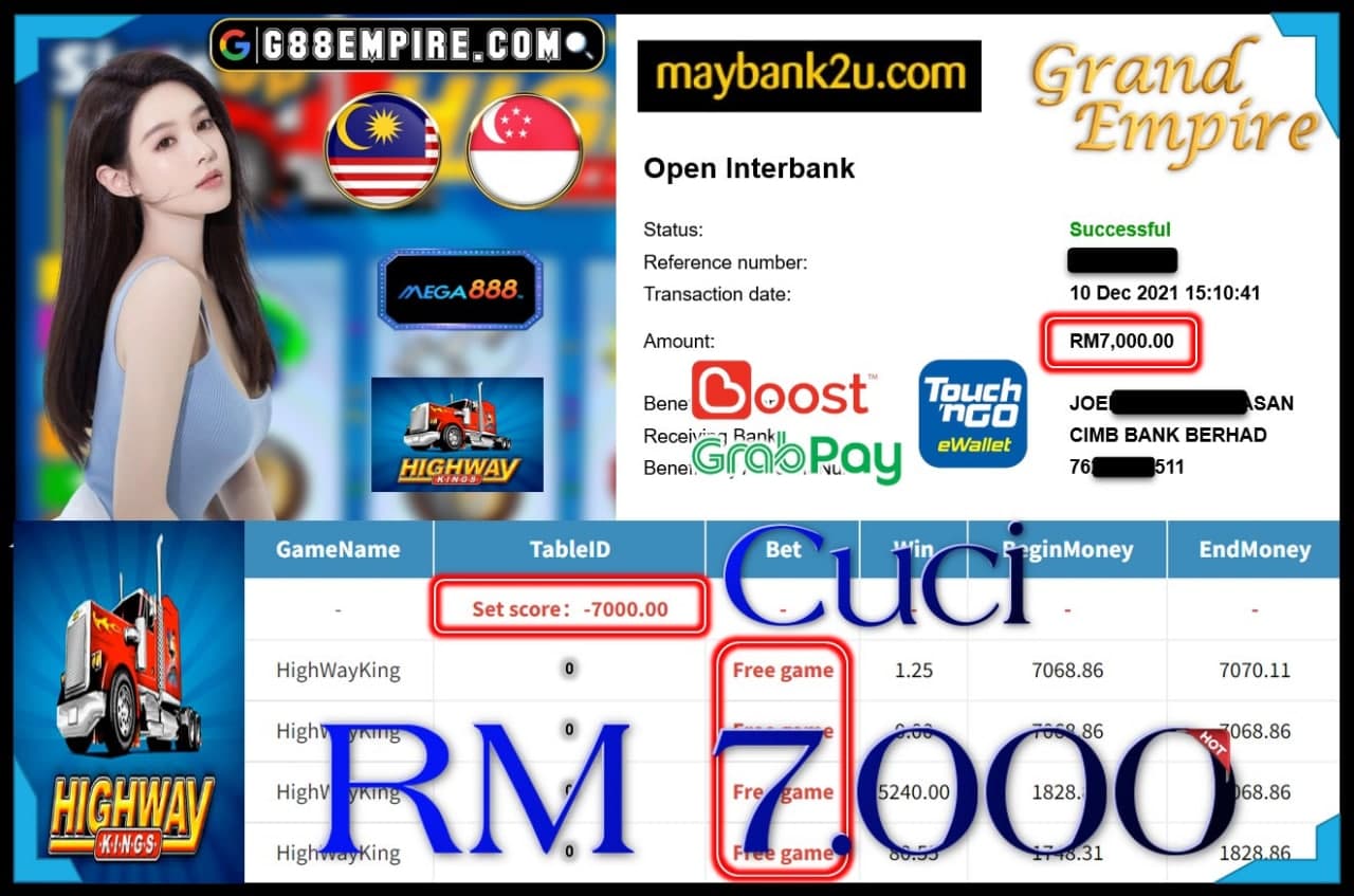 MEGA888 - HIGHWAYKING CUCI RM7,000 !!!