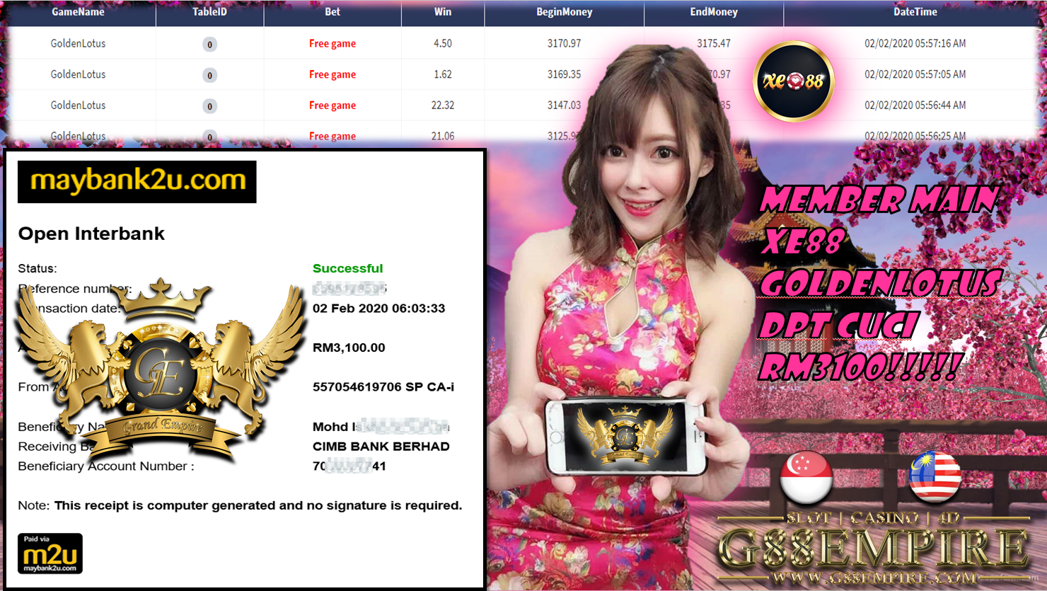 MEMBER MAIN XE88 GOLDENLOTUS MINTA CUCI RM3100!!!!!!!