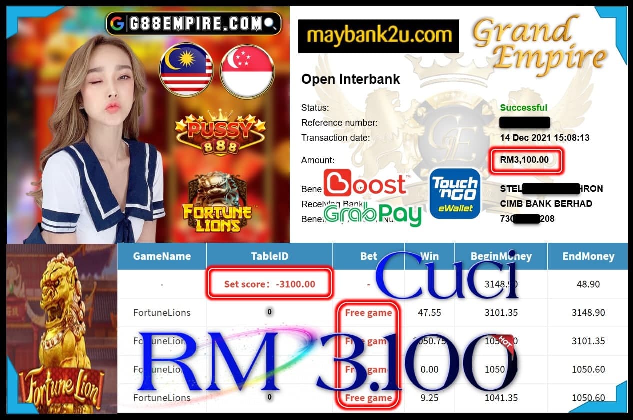 PUSSY888 - FOTUNELIONS CUCI RM3,100 !!!