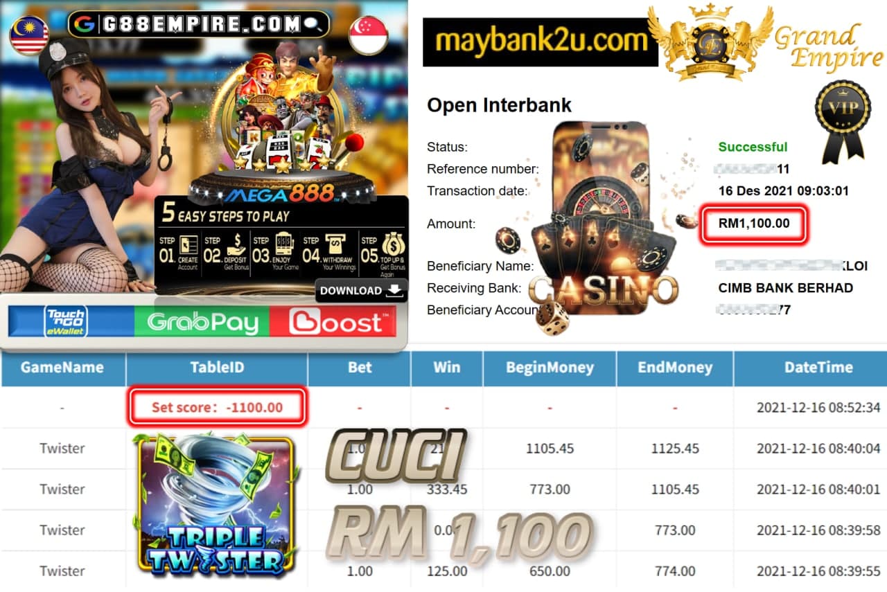 MEGA888 - TWISTER CUCI RM1,100 !!!