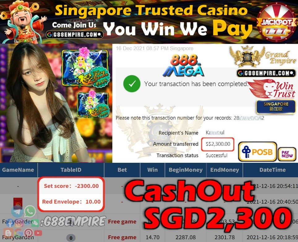 MEGA888 - FAIRYGARDEN CASHOUT SGD2300 !!!