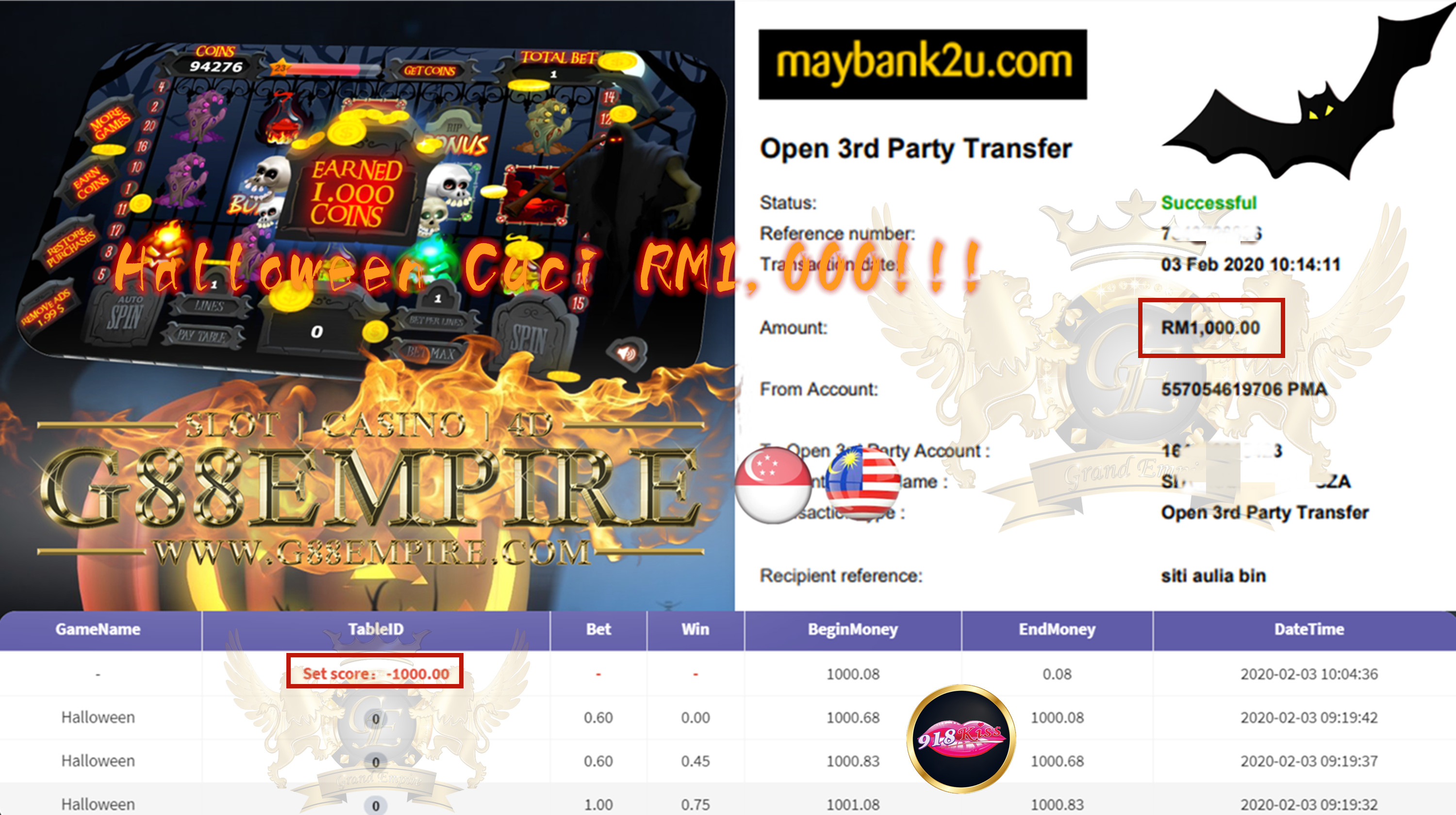 MEMBER MAIN HALLOWEEN CUCI RM1,000!!!