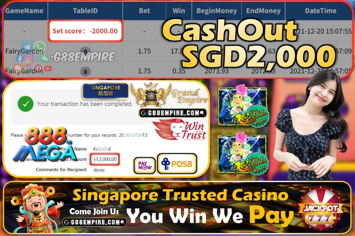 MEGA888 - FAIRYGARDEN CASHOUT SGD2000 !!!