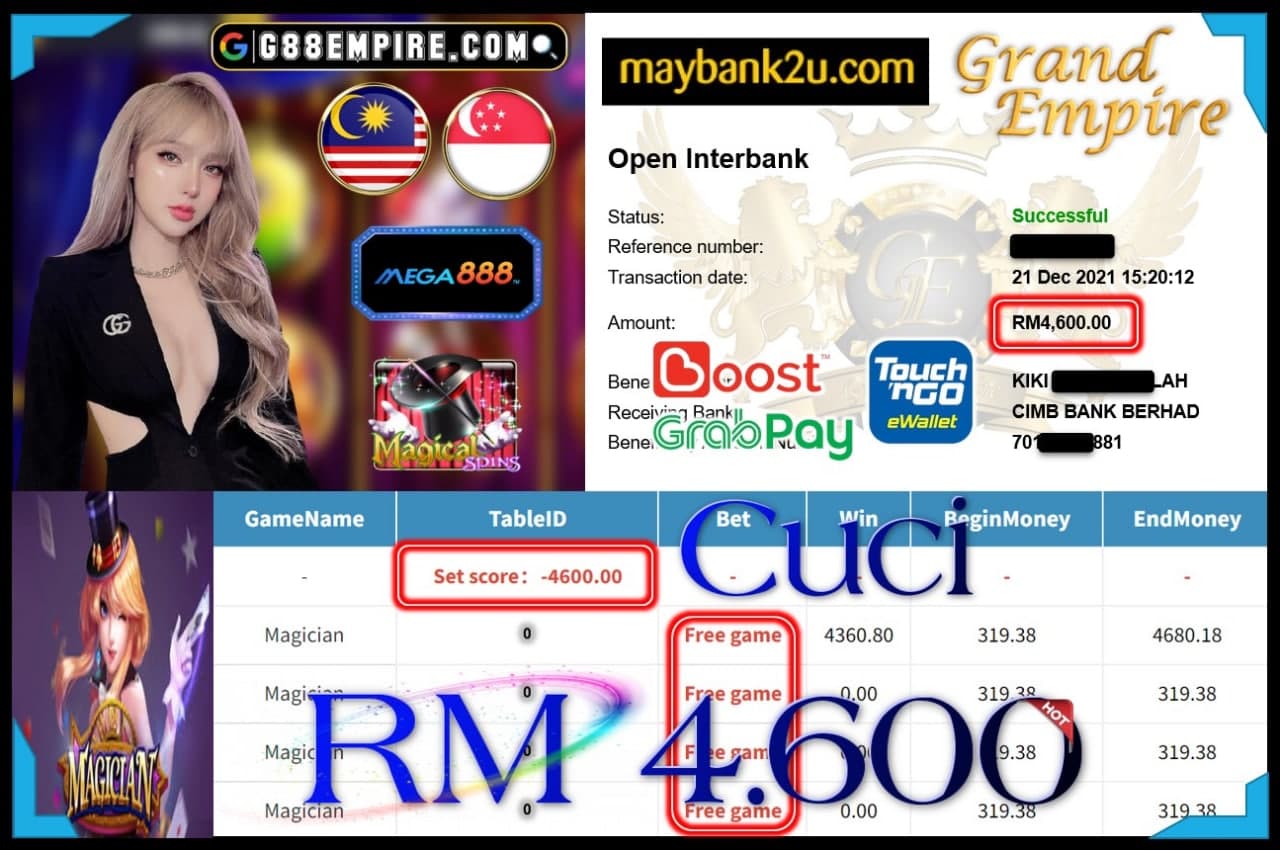 MEGA888 - MAGICIAN CUCI RM4,600 !!!