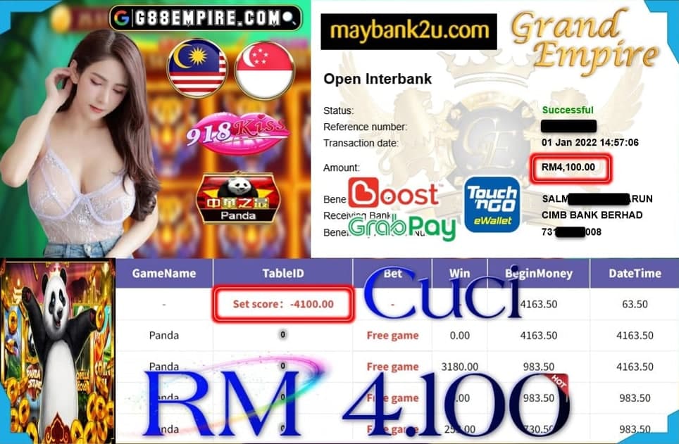 918KISS ORI - PANDA CUCI RM4,100 !!!