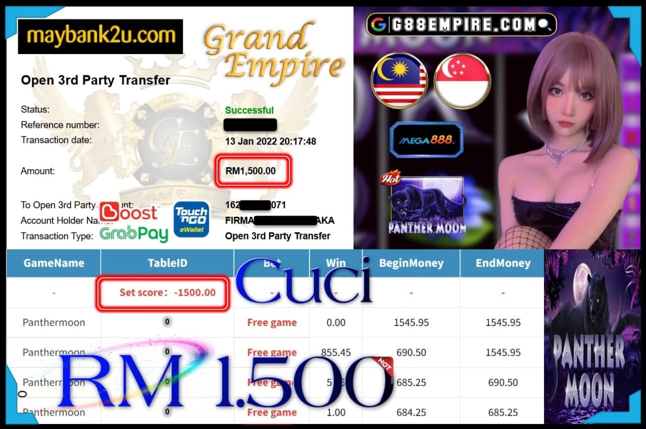 MEGA888 - PANTHERMOON CUCI RM1,500 !!!