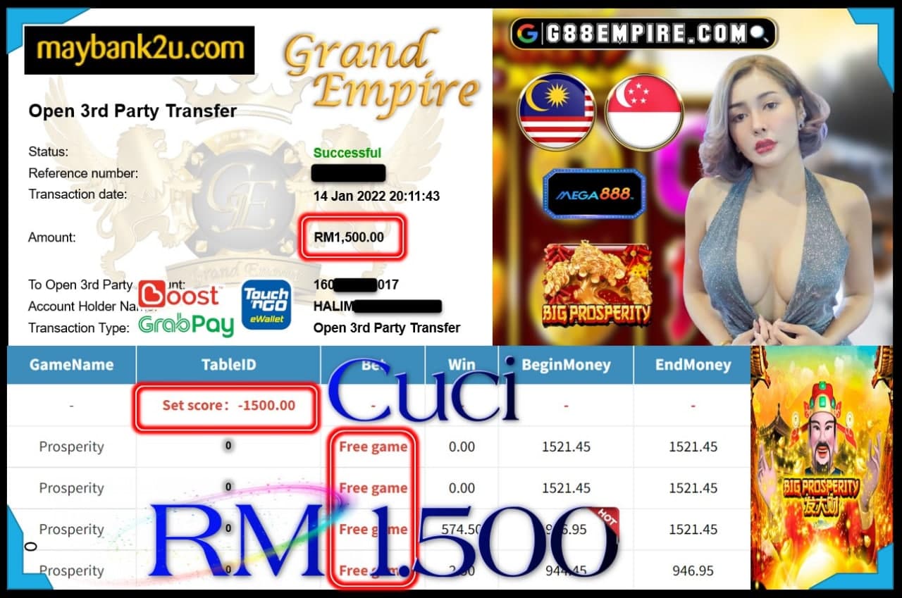 MEGA888 - PROSPERITY CUCI RM 1,500 !!!