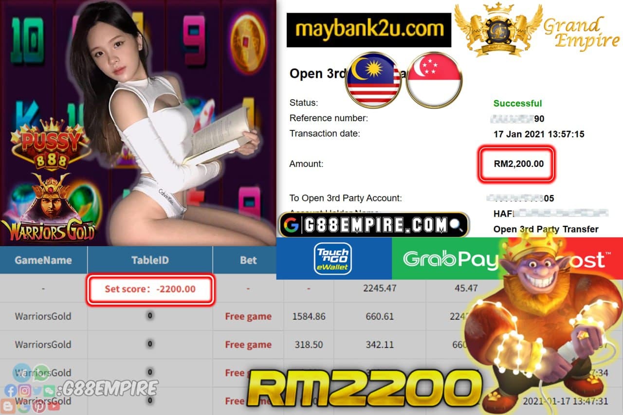 PUSSY888 -  WARRIORSGOLD CUCI RM2,200 !!!