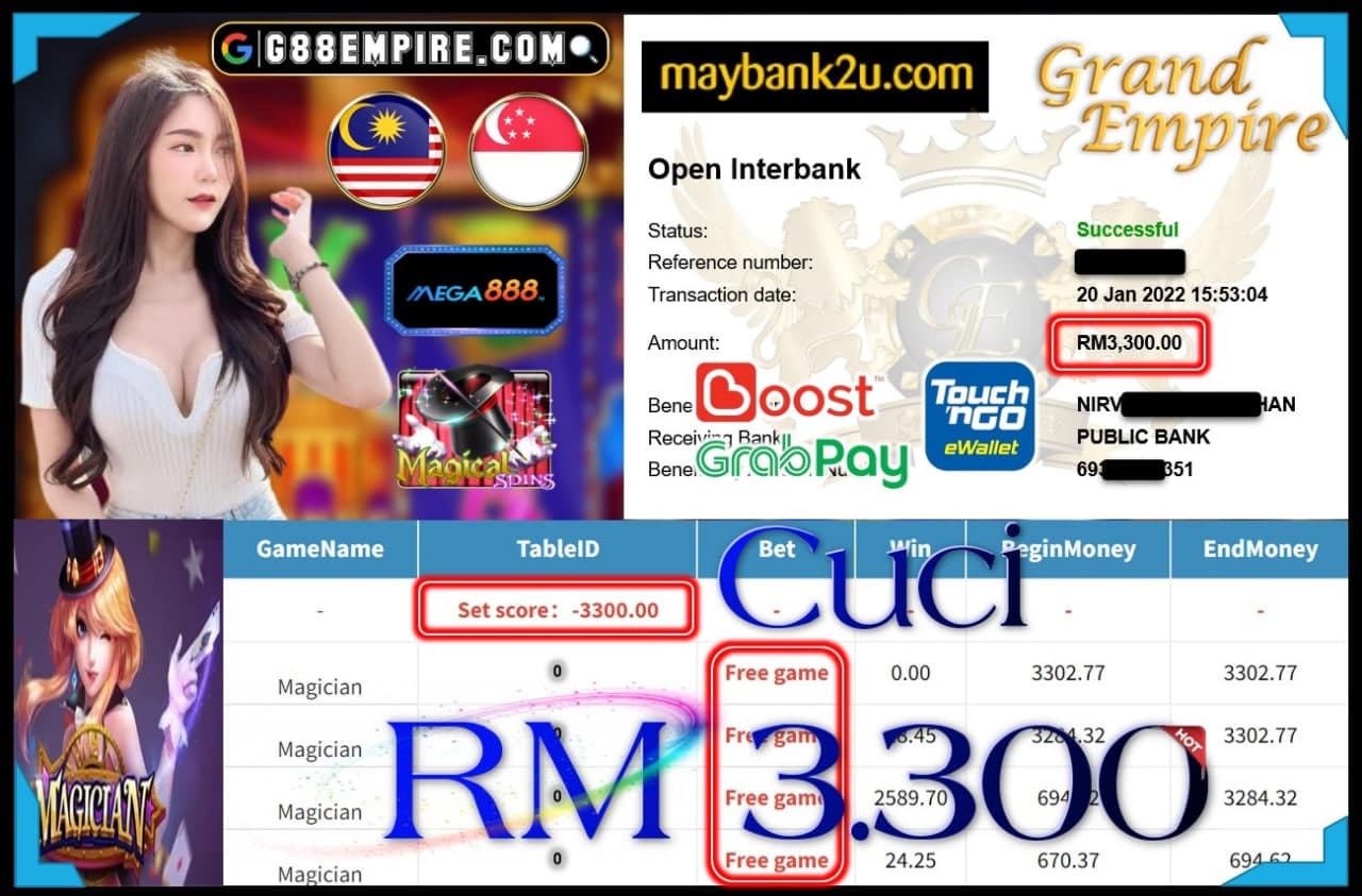 MEGA888 - MAGICIAN CUCI RM3,300 !!!