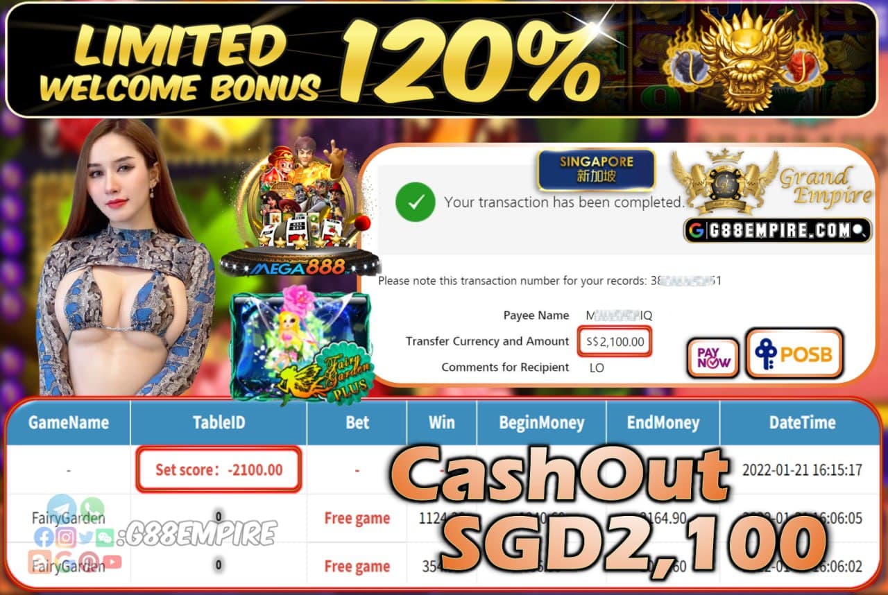 MEGA888 - FAIRYGARDEN CASHOUT SGD2.100 !!!