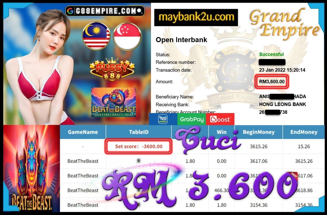 PUSSY888 - BEATTHEBEAST CUCI RM3,600 !!!