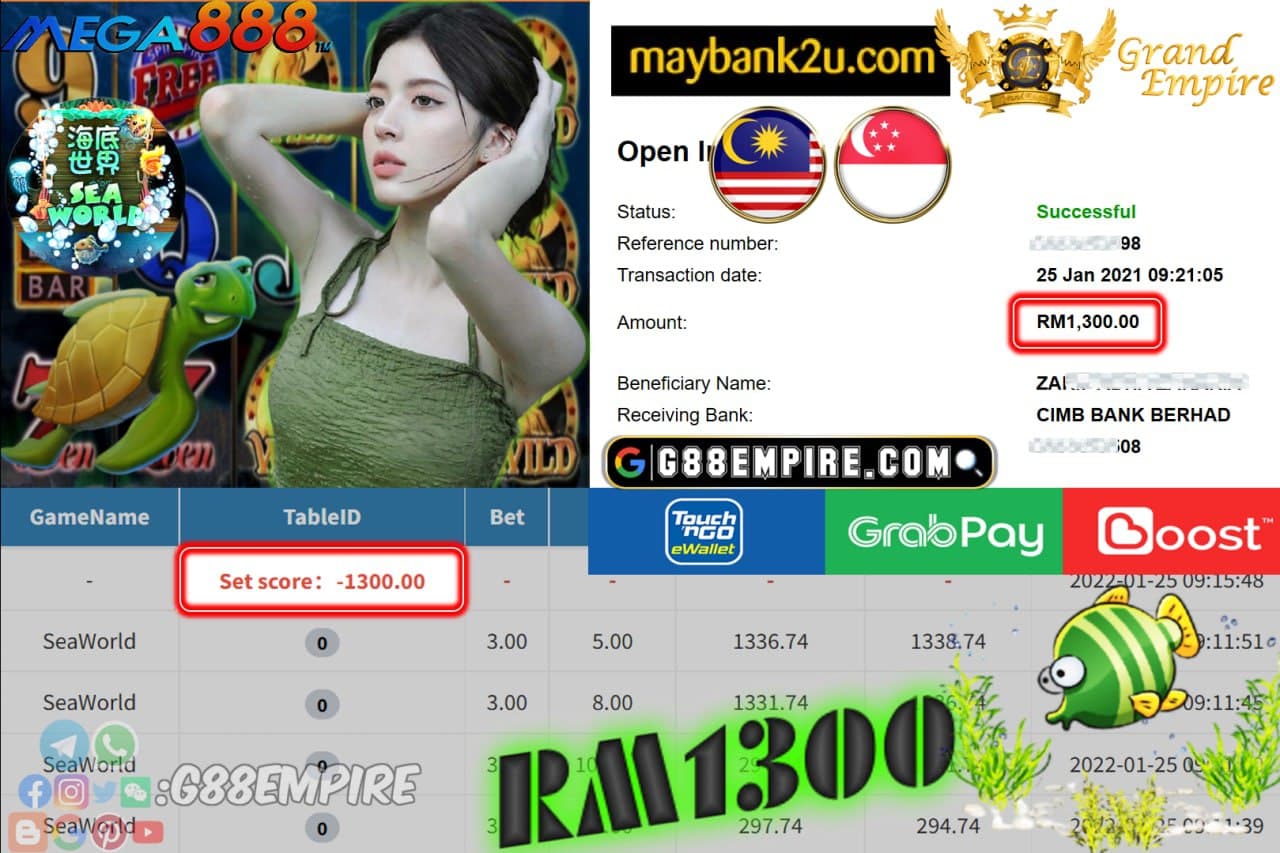 MEGA888 - SEAWORLD CUCI RM1,300 !!!