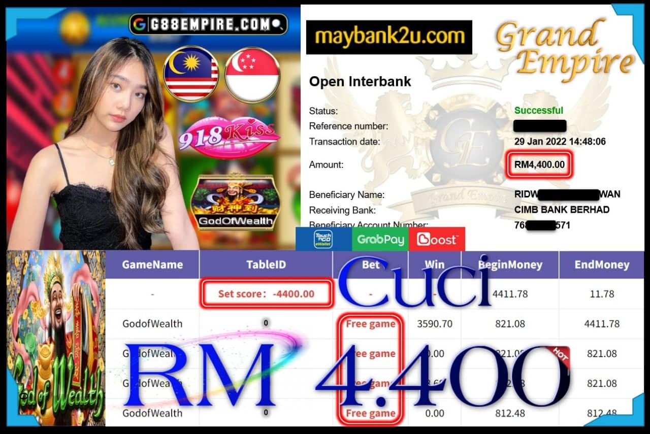 918KISS ORI - GODOFWEALTH CUCI RM4,400 !!!