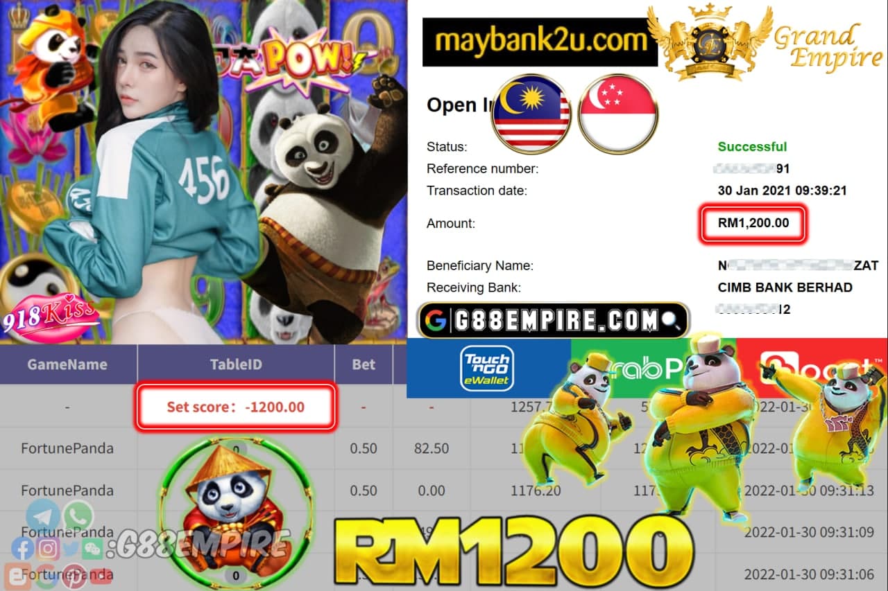 918KISS - FORTUNEPANDA CUCI RM1,200 !!!