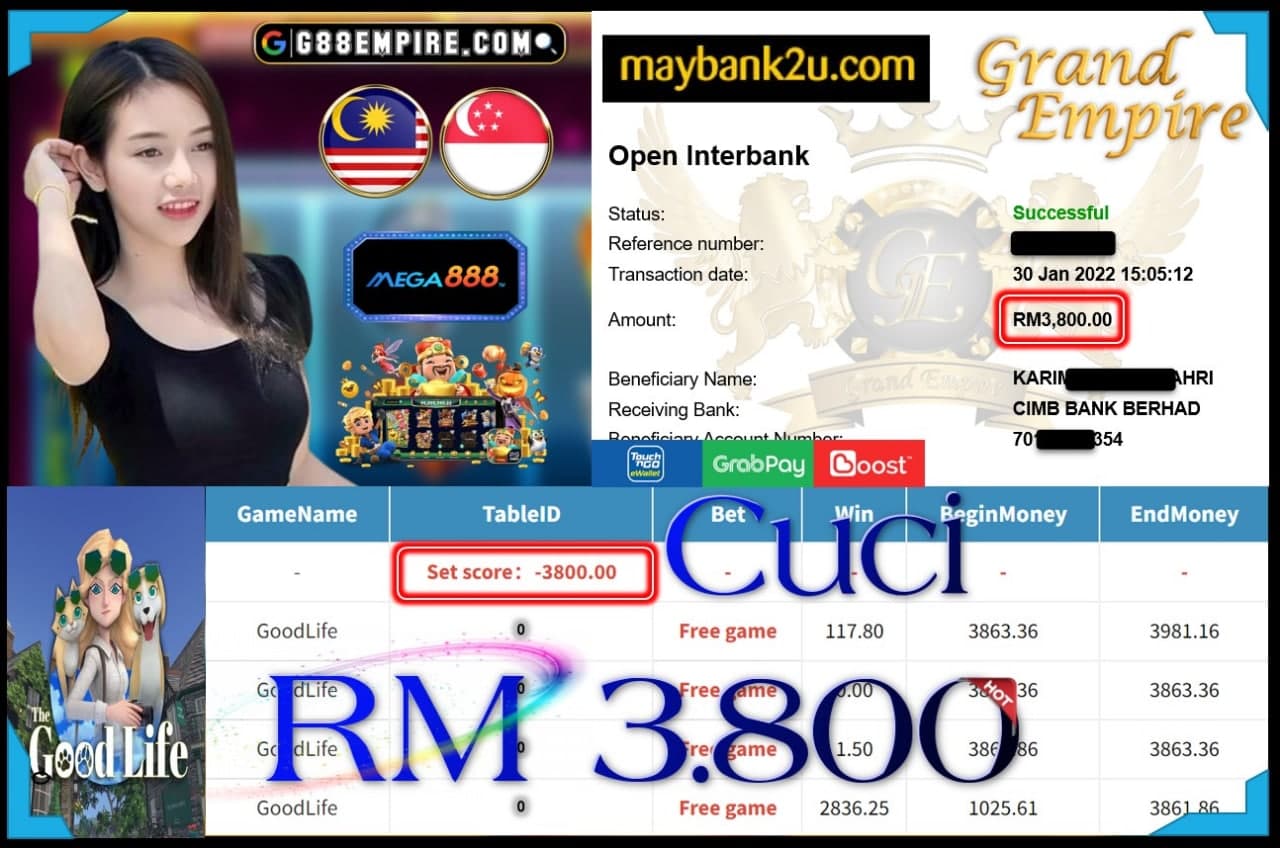 MEGA888 - GOODLIFE CUCI RM3,800 !!!